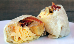 Bacon and Cheese Breakfast Burrito