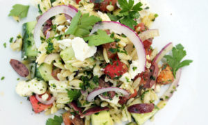 Greek Orzo Pasta Salad (veg)